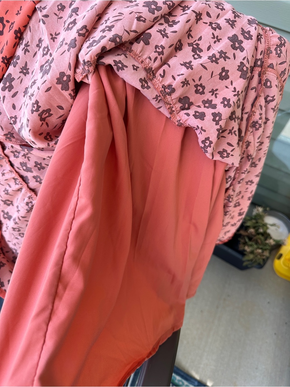 Maggeer beautiful orange w rust colored Floral Maxi Dress with smocking size S - Picture 12 of 14